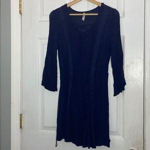Navy blue mesh dress